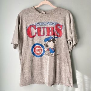Vintage 80s MLB Chicago Cubs Peanuts Snoopy T Shirt